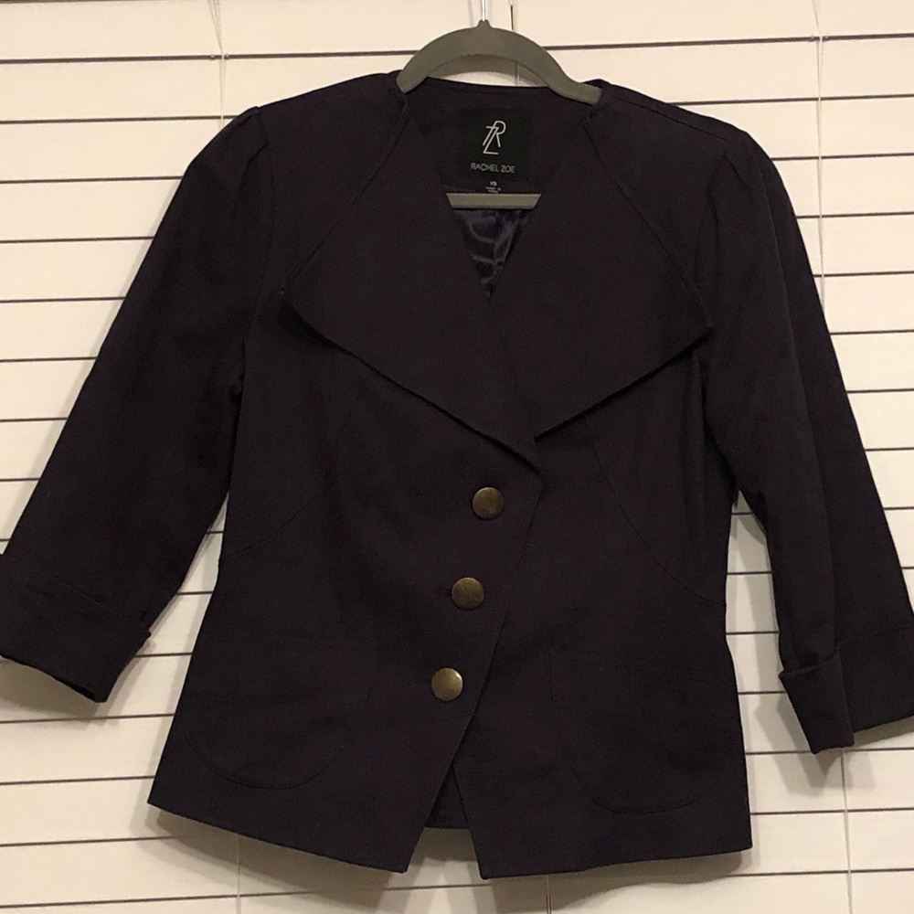 Rachel Zoe navy blue cropped jacket